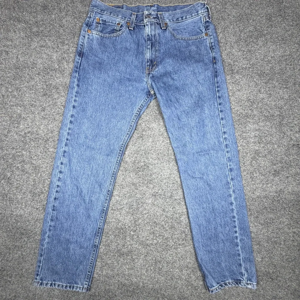 Levis 505 Regular Fit Straight Leg Blue Denim Jeans Mens W32 L30 Medium Wash